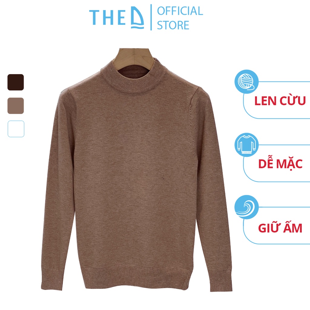 Áo Len Cổ Tròn Nam The D Thiết Kế Cổ Dệt Kim Bo Ống Tay, Chất Len Lông Cừu Cao Cấp Mềm Mịn 802-1