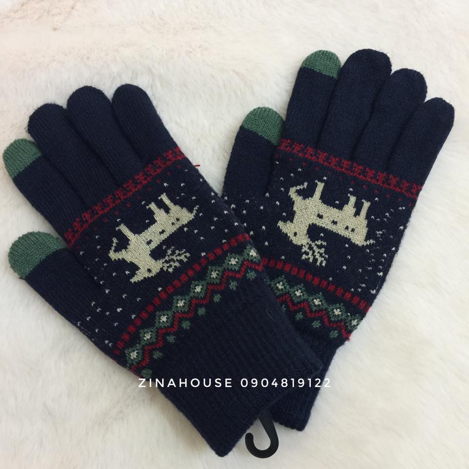 [FREESHIP] Găng tay len nữ - họa tiết các loại