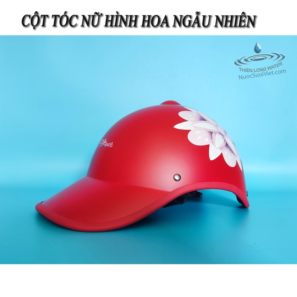 Mũ Bảo Hiểm Khoét Lỗ Phía Sau Hình Hoa - Nón Bảo Hiểm Cho Nữ Thời Trang Xinh Xắn