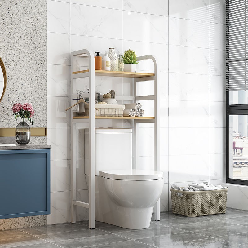 Giá đựng máy giặt thùng phuy phòng tắm sàn lật mở trên để đồ trong nhà vệ sinh Kệ phía bồn cầu <