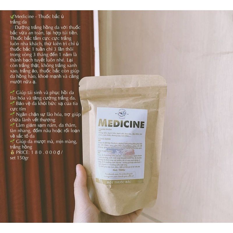 ☘️ KRYSTAL MEDICINE - Ủ TRẮNG THUỐC BẮC ☘️ bột thiên nhiên siêu an toàn