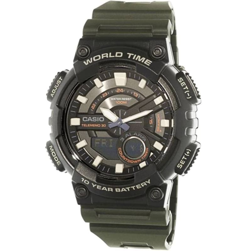 Đồng Hồ Quartz Nam Casio WATCHSTORE AEQ-110W-3AVDF Thiết Kế Mặt Kính Nhựa 46.6 mm, Dây Nhựa Và Vỏ Nhựa