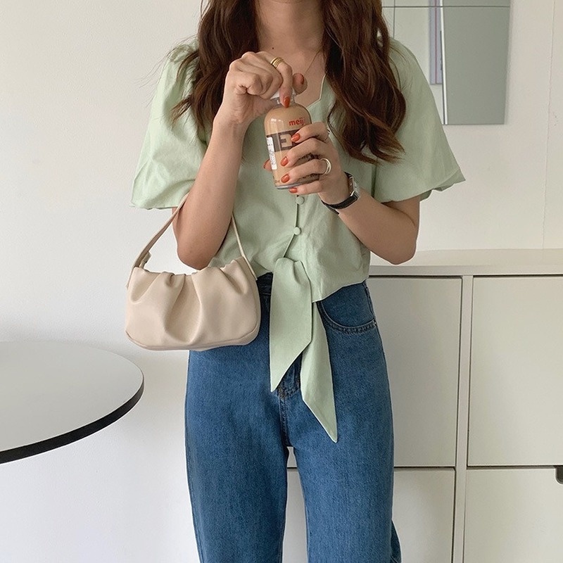 Túi Đeo Chéo Vai Xếp Ly Hình Đám Mây Phong Cách Hàn Quốc Thời Trang Cho Nữ Gylb594