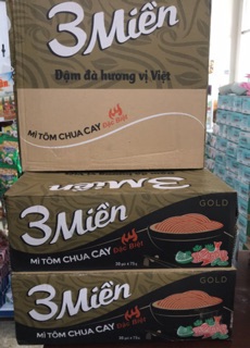 Mì 3 Miền bò hầm rau thơm 75g thùng 30 gói