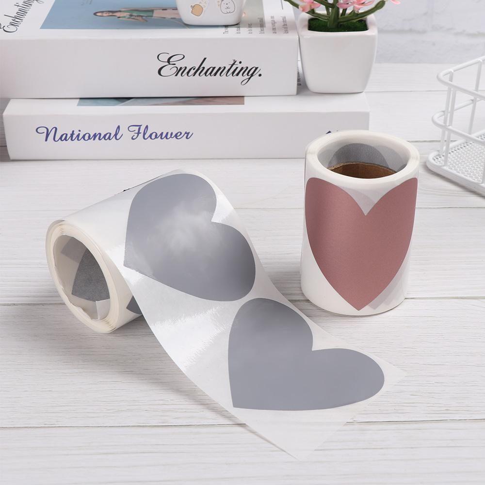 RAINBOW Set 100 Thẻ Dán Hình Trái Tim Trang Trí Tiệc Cưới