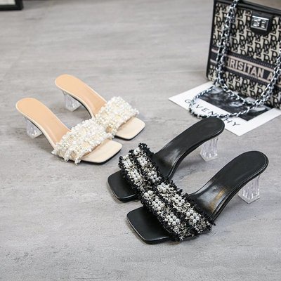 ( ORDER ) GUỐC NỮ QUAI DẠ ĐÍNH NGỌC GÓT TRONG 7CM BIGSIZE 35-44