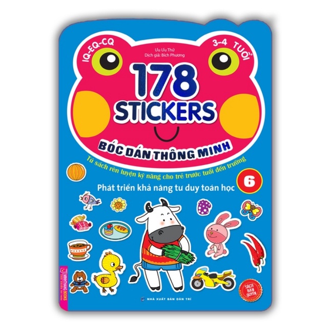 Sách - Combo 178 stiker (6 cuốn) Bóc dán hình thông minh phát triển khả năng tư duy toán học IQ EQ CQ (3-4 tuổi)