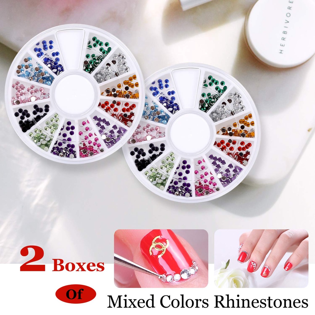 Bộ Dụng Cụ Thiết Kế Móng Tay 3D + 15 Cọ Gel + 5 Bút Chấm Bi + 12 Màu Dán Móng Tay Nghệ Thuật