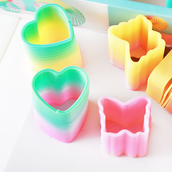 Đồ chơi lò xo cầu vồng Mushroom ma thuật nhiều màu mini nhỏ xinh