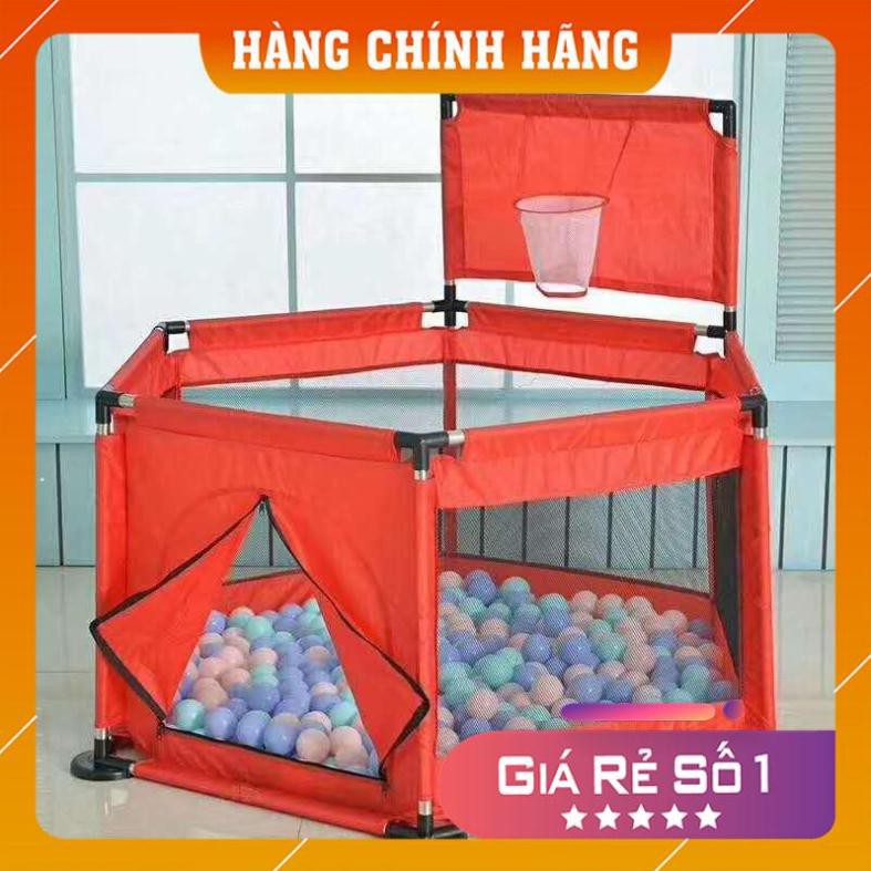 Nhà bóng cho bé, Quây bóng cho bé lục giác khung inox kèm 10 bóng