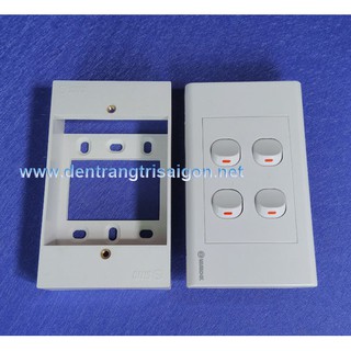 COMBO 4 Công tắc 1 chiều + Mặt nạ + Đế nổi - SINO VANLOCK..