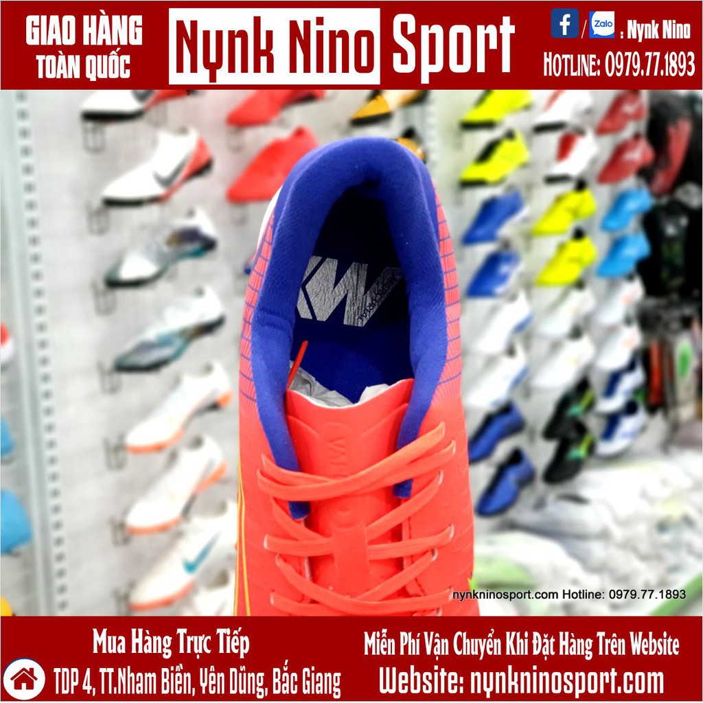 Giày Bóng Đá Mercurial Vapor 14 Academy Đỏ Vạch Xanh Lá HQ TF
