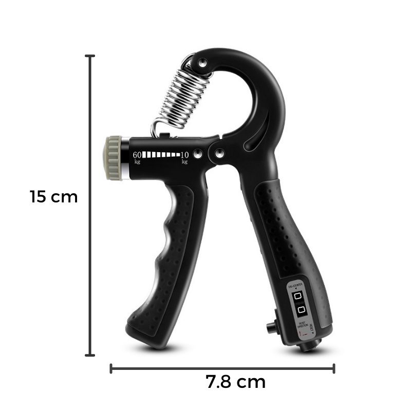 Kìm tập cơ tay, kìm bóp tay có đếm số điều chỉnh lực từ 5 - 60 kg, dụng cụ tập cẳng tay tập gym tại nhà