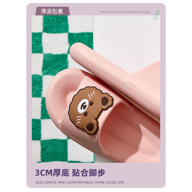 Dép đi trong nhà cute quai ngang đế bánh mì phong cách Hàn Quốc cực đẹp, Dép bánh mì nữ chất liệu cao su siêu êm