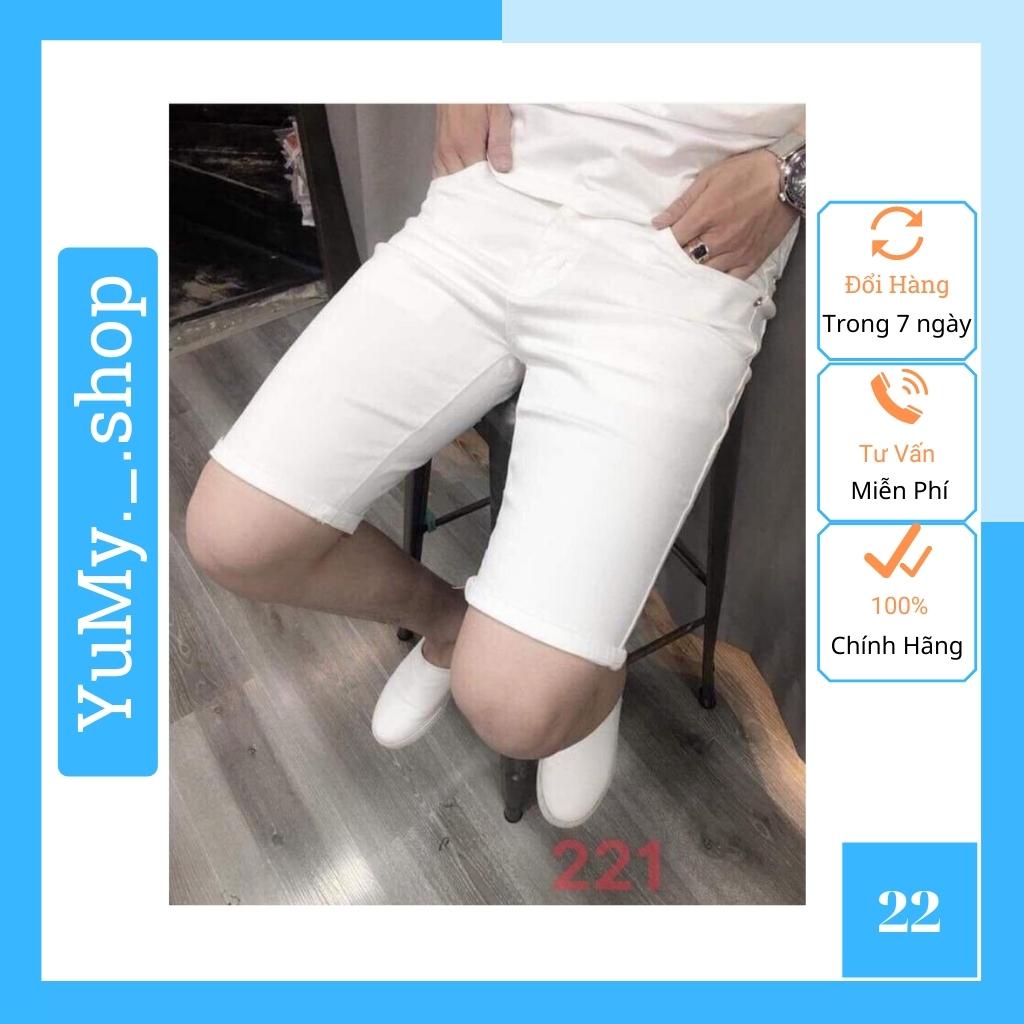 Quần short nam cao cấp, quần đùi nam trắng trơn không rách gối, thoáng mát, mềm mại, co giãn HD211