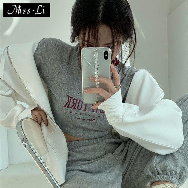 Hàng Có Sẵn Bán Chạy~ins Áo Thun Ôm Dáng Tay Dài Ôm Ngực Ngực Ngắn Xuân Thu Xuân Thu Phong Cách Âu Mỹ Cho Nữ Sinh