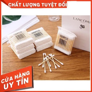 Bịch tăm bông 100 que thân gỗ (thân thiện với môi trường)
