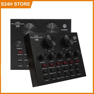 Sound card thu âm V8 có autotune và pin sạc