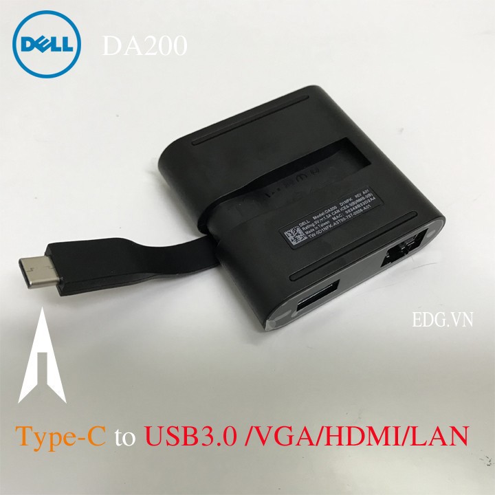 Bộ chuyển đổi Dell DA200 USB-C 4 in1 - USB-C DA200