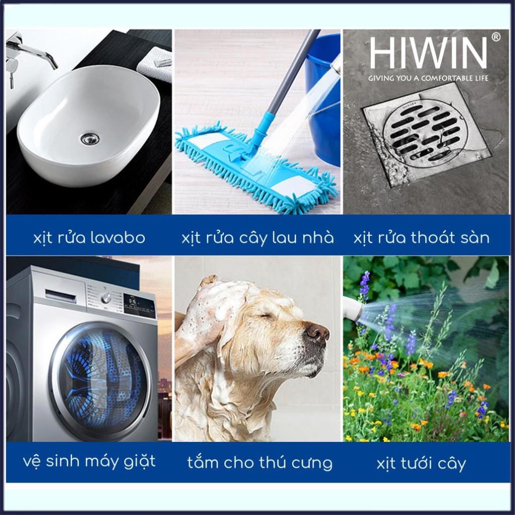 Bộ vòi xịt vệ sinh đa năng chất liệu nhựa ABS trắng sứ cao cấp HIWIN PJF-301WW