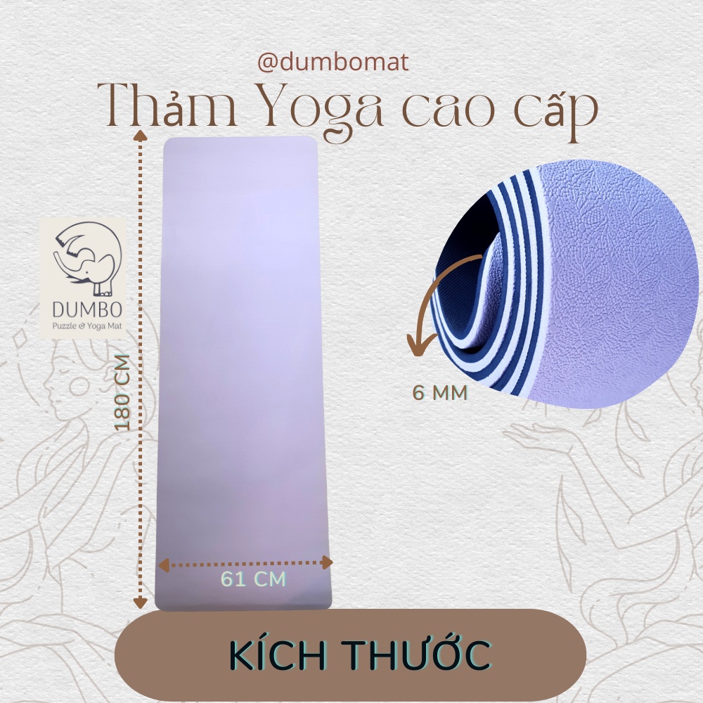 [thảm cao cấp SX tại VN] Thảm Tập Yoga DUMBO MAT TPE 2 Lớp | Thảm Tập Yoga