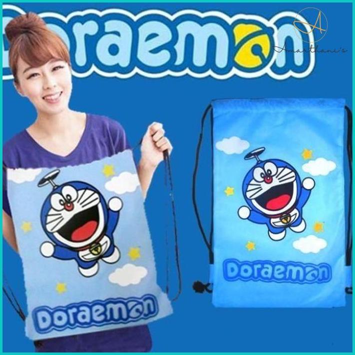 Ba Lô Dây Rút Adidas / Nike / Puma Họa Tiết Doraemon / Hello Kitty Dễ Thương Xinh Xắn