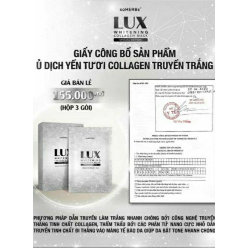 [CHÍNH HÃNG 💯%] Ủ LUX TRUYỀN TRẮNG COLLAGEN YẾN TƯƠI soHERBs