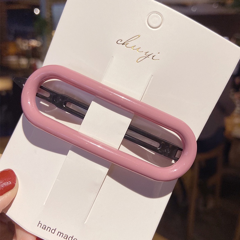 Kẹp Tóc Hình Oval Màu Sắc Ngọt Ngào Phong Cách Hàn Quốc Cho Nữ