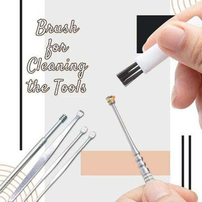 6 Dụng cụ vệ sinh ráy tai bằng thép không gỉ kèm hộp đựng tiện lợi