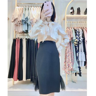 Chân váy bút chì phối ren BY AUGUST DESIGN