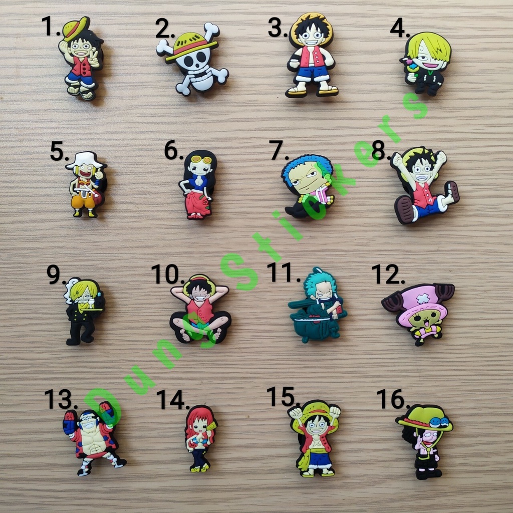 [2D] Sticker - Jibbitz - Nút gắn dép 2D hoạt hình One Piece