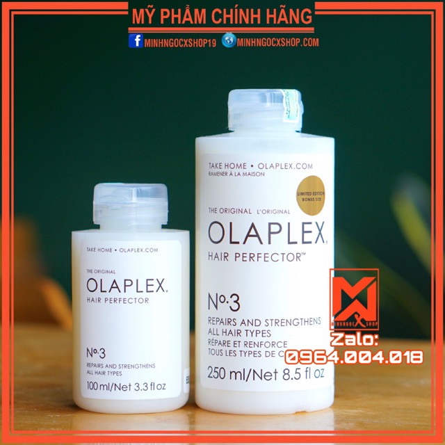 ✅[RẺ VÔ ĐỊCH] PHỤC HỒI LIÊN KẾT TÓC OLAPLEX HAIR PERFECTOR NO3 100 - 250ML SIÊU PHỤC HỒI TÓC HƯ TỔN