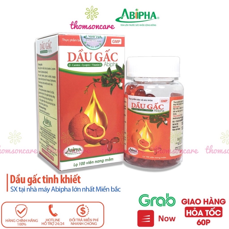 Dầu gấc Anbipha lọ 100 viên giúp sáng mắt , đẹp da và tóc