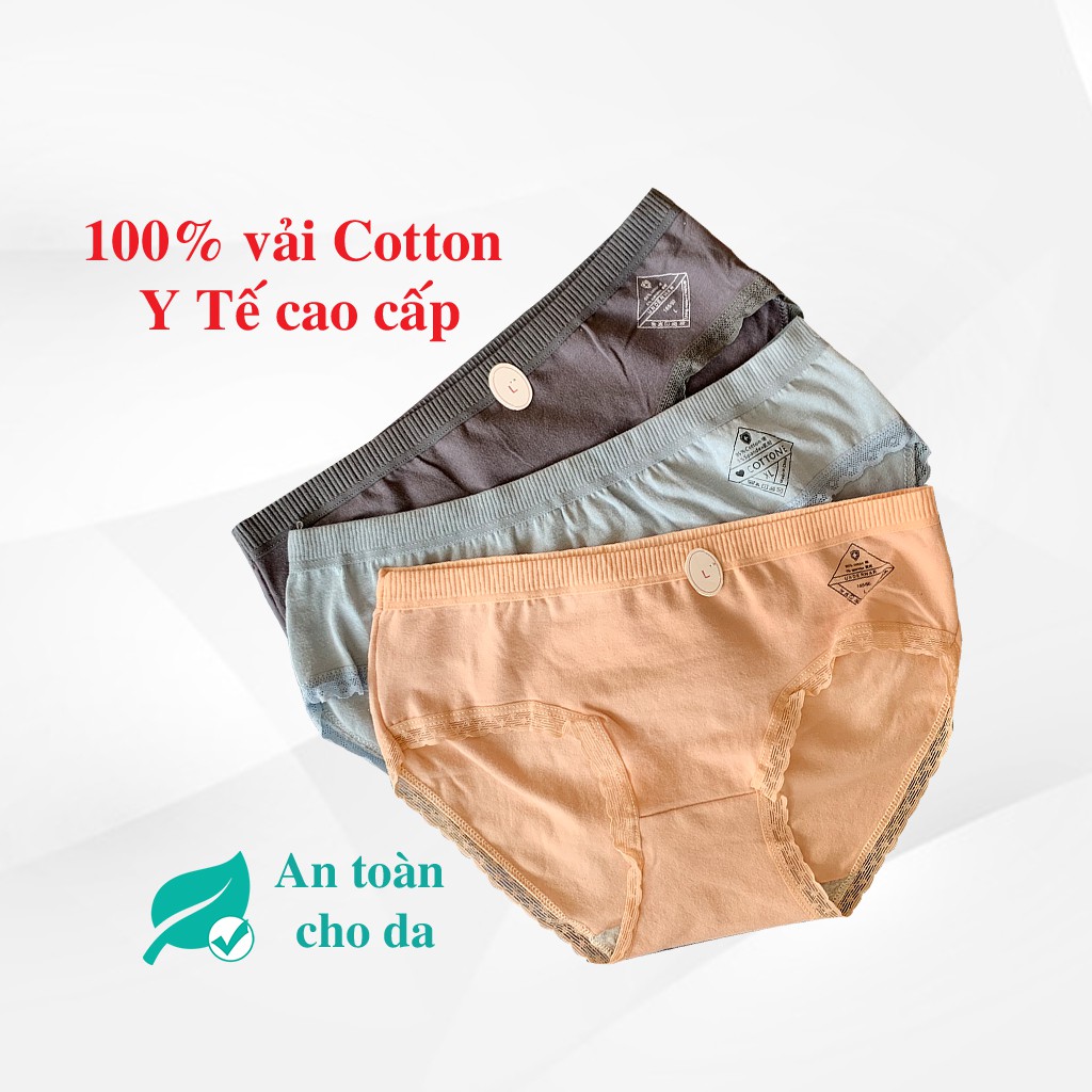 Quần Lót Nữ Q03 VNXK Cotton Y Tế  Cao Cấp Phối Ren Mặc Thoải Mái, Tôn Dáng Mông Chuẩn Body | BigBuy360 - bigbuy360.vn