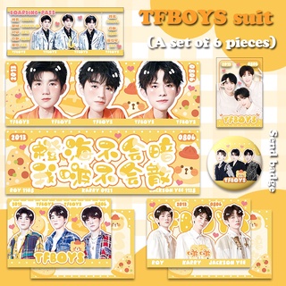 Thẻ bưu thiếp in hình nhóm nhạc Tfboys dễ thương