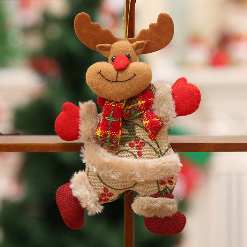 Happy New Year Christmas Ornaments DIY Xmas Gift Santa Claus Snowman Tree Pendant Doll Hang Decorations for Home