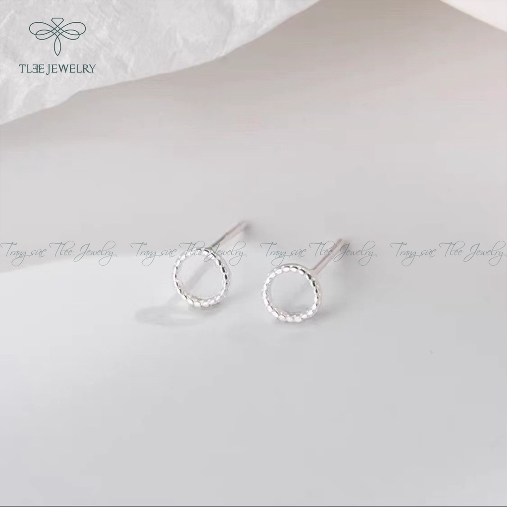 Khuyên tai bạc nữ TLEE mini hình khối phay giả đá xinh xắn NCJ B0134