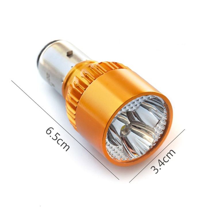 Đèn pha led xe máy LY-1605 (đèn pha siêu sáng tiết kiệm điện | vỏ kim loại mạ vàng đồng)