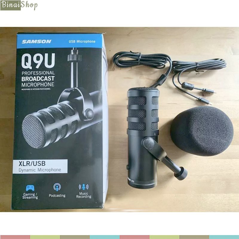 Samson Q9U - Micro Dynamic, XLR/USB Thu Âm Chuyên Nghiệp Cho Podcast, Livestream Và Phòng Thu