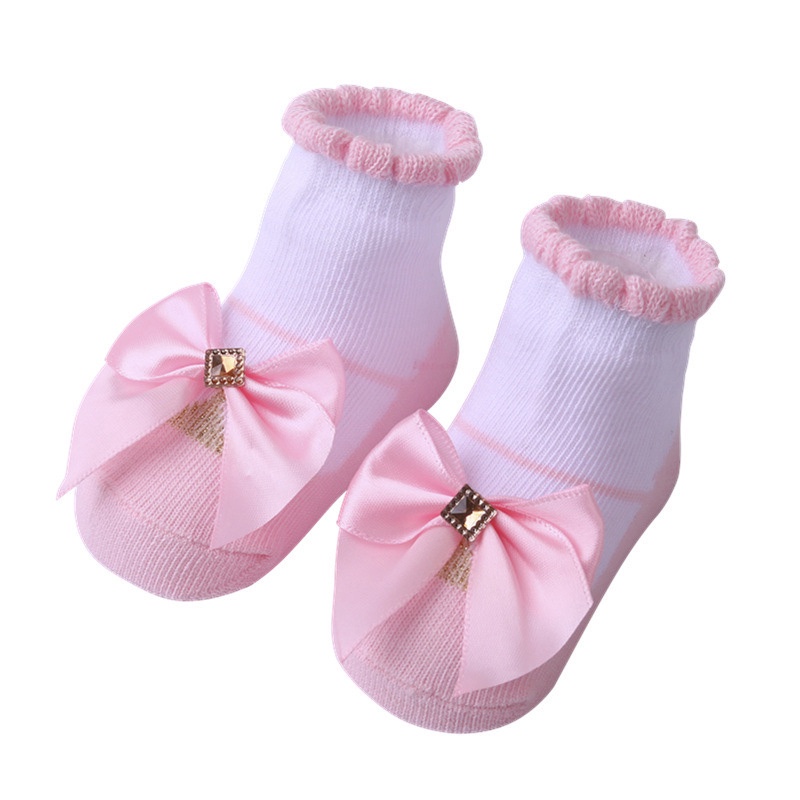 Vớ Công Chúa Đính Nơ Phối Ren Xinh Xắn Cho Bé Gái Sơ Sinh