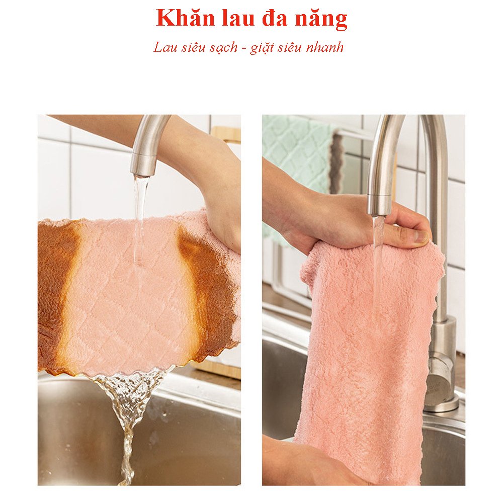 { KT15x20] Khăn lau đa năng, lau bếp, lau bát đĩa, lau dầu mỡ siêu sạch, không để lại vết