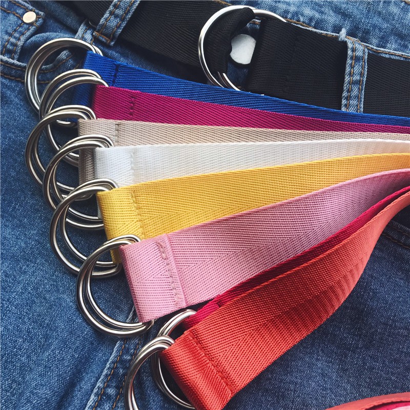 Dây thắt lưng IELGY màu trơn bằng canvas cho nữ