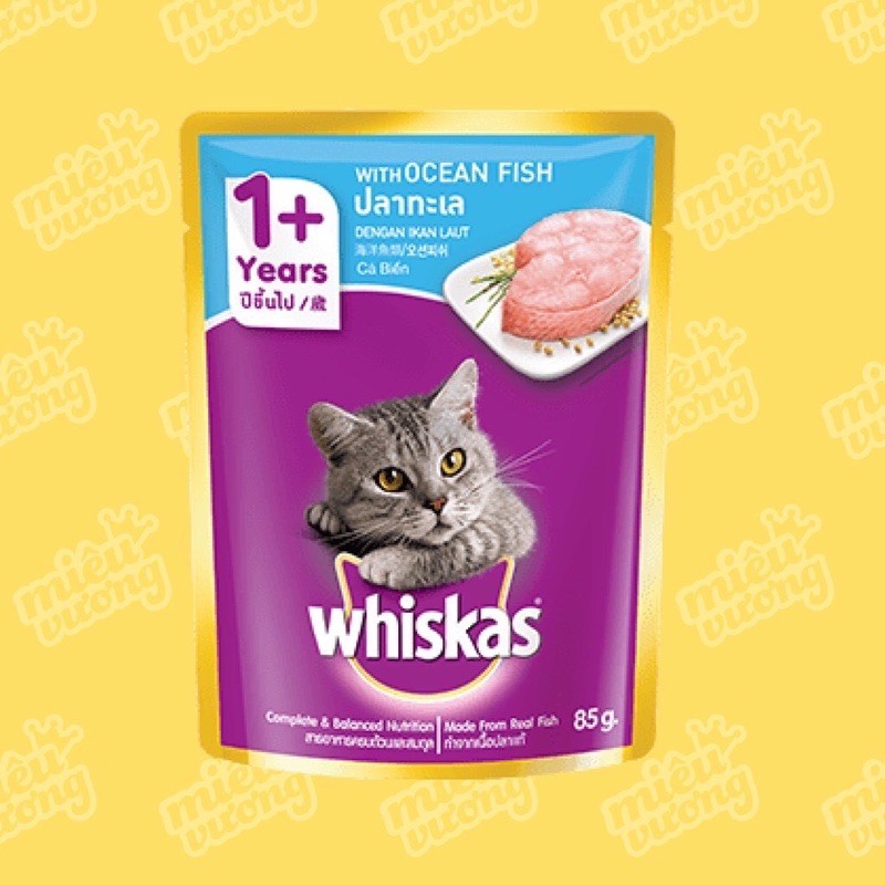 Thức ăn cho mèo Whiskas, pate whiska vị cá ngừ dạng túi cao cấp