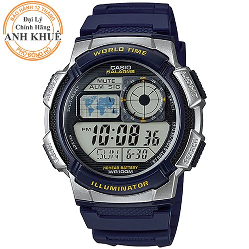 Đồng hồ nam dây nhựa Casio chính hãng Anh Khuê AE-1000W-2AVDF