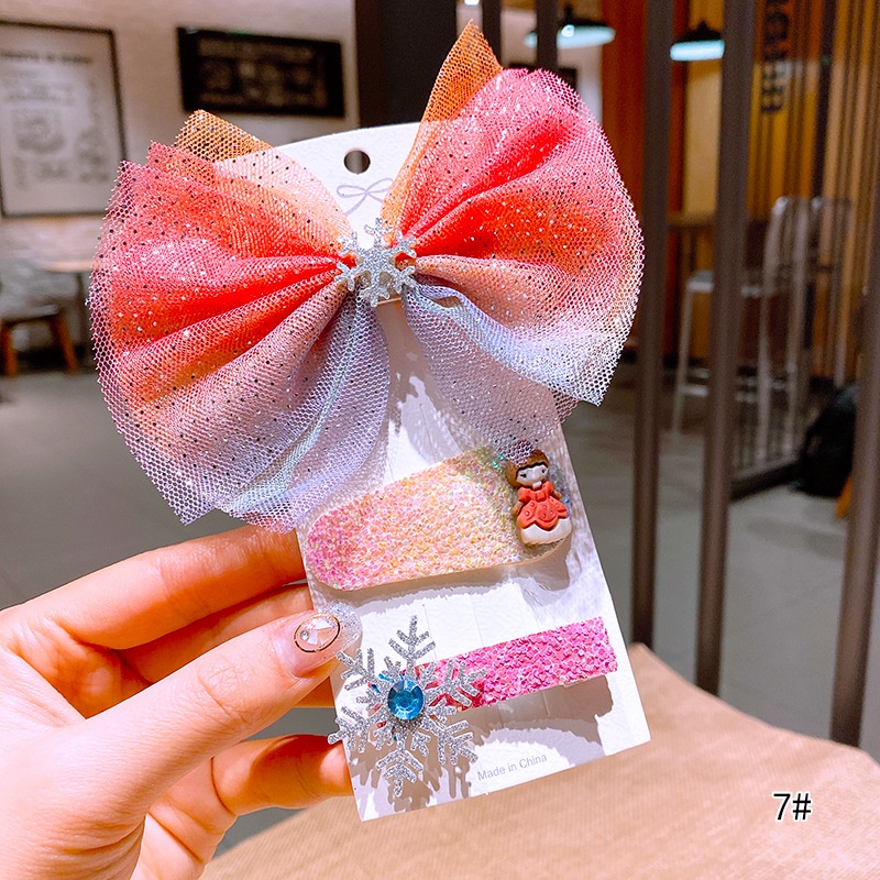 Set Kẹp Tóc Công Chúa Elsa Dễ Thương Cho Bé Gái