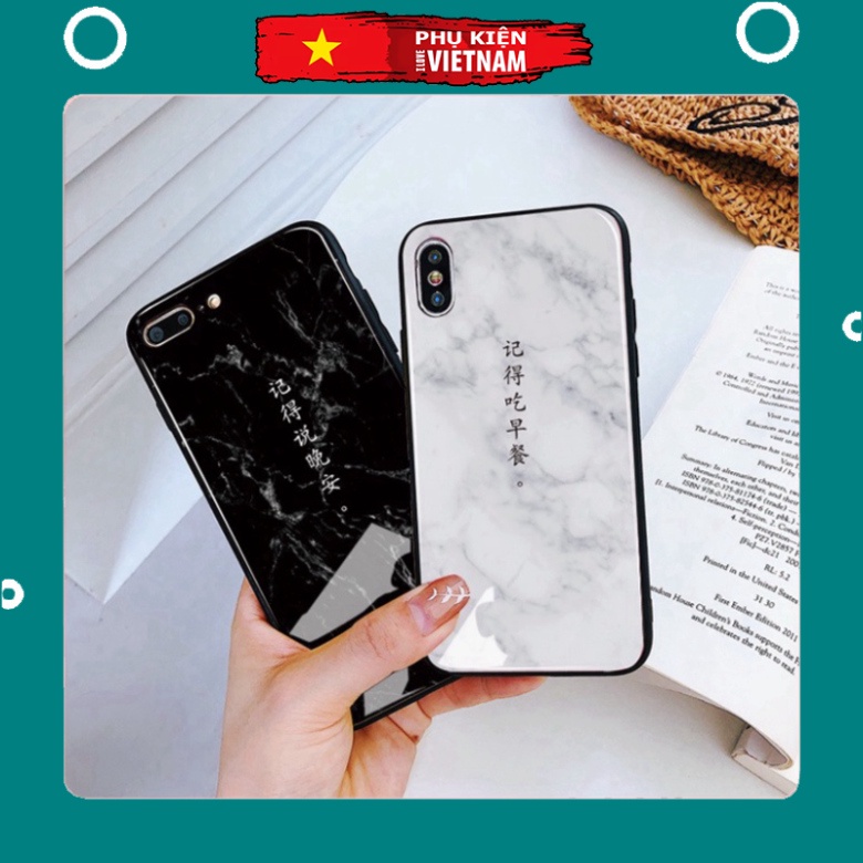 Ốp lưng iphone 6, 7, 8 Plus, X, XS, XR, XSMAX, 11, 11PRO, 11 PROMAX, 12, 13 PROMAX CHỮ KIỂU trắng đen BẰNG KÍNH PKVN