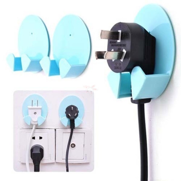 Set 2 Giá Đỡ Phích Cắm Dán Tường Tiện Dụng Cho Gia Đình / Khách Sạn