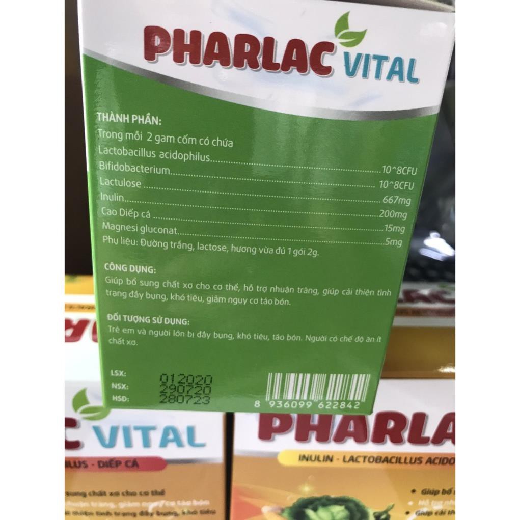 Cốm Pharlac Vital chất sơgiảm tình trạng táo bón, bé bị tiêu chảy, đầy bụng, khó tiêu, rối loại hệ vi sinh