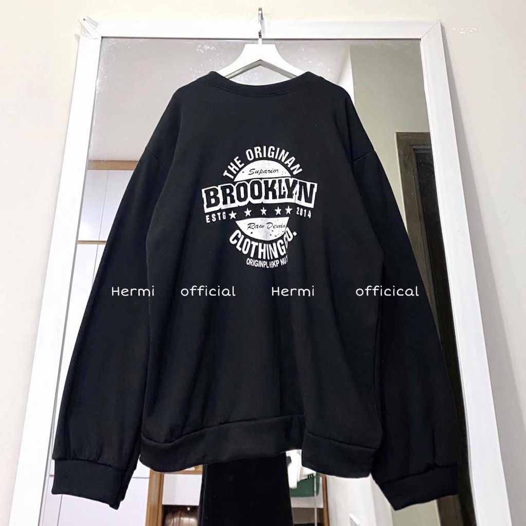  [xả kho] Áo sweater unisex BROOKLYN form rộng chất nỉ mềm | BigBuy360 - bigbuy360.vn