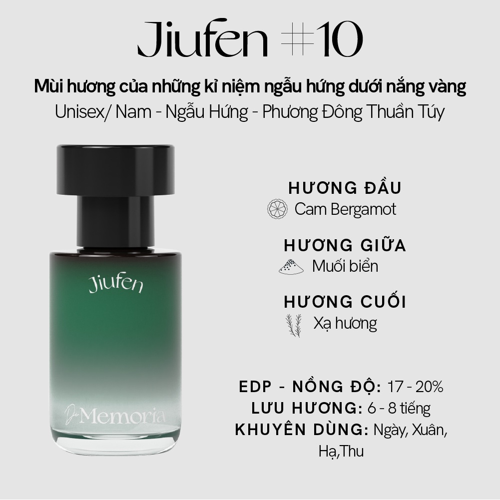 Nước Hoa De Memoria 30ml - 10 Jiufen